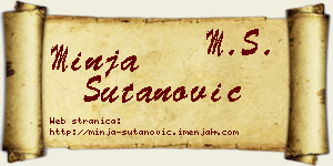 Minja Šutanović vizit kartica